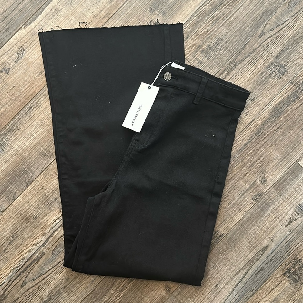 Black High Rise Wide Leg Jeans